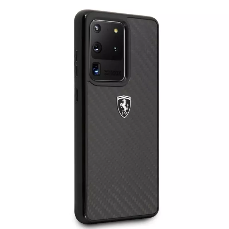 Ferrari Hardcase FEHCAHCS69BK voor Samsung Galaxy S20 Ultra, Black Carbon Heritage