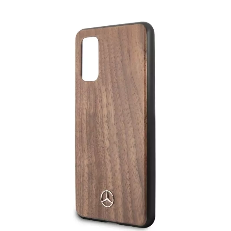 MERCEDES-BENZ Wood Line Walnut hardcase voor Samsung Galaxy S20 (SM-G980) - bruin