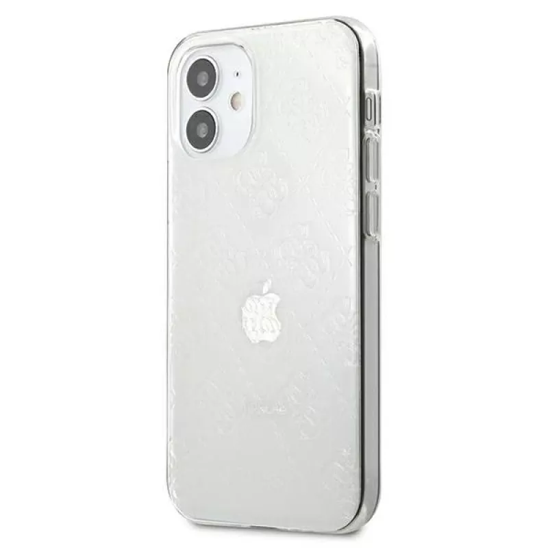 Guess GUHCP12S3D4GTR iPhone 12 mini transparante hardcase 4G 3D Pattern Collection