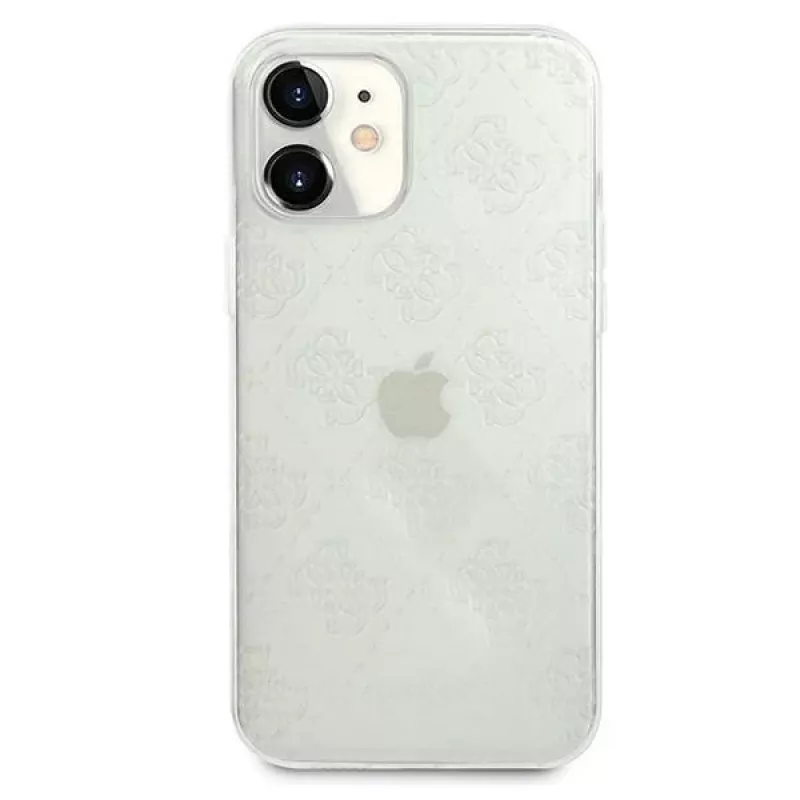 Guess GUHCP12S3D4GTR iPhone 12 mini transparante hardcase 4G 3D Pattern Collection