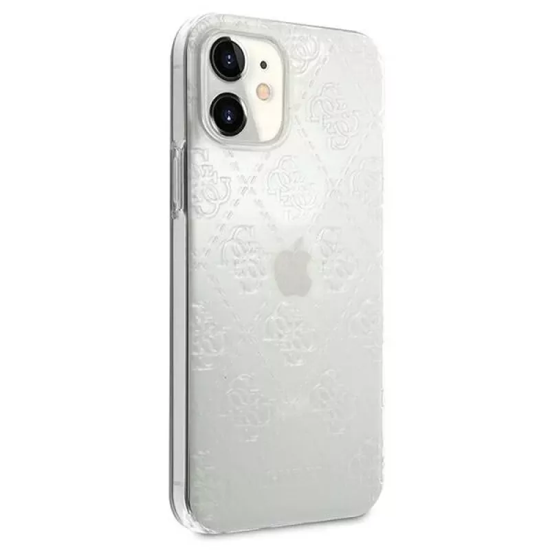 Guess GUHCP12S3D4GTR iPhone 12 mini transparante hardcase 4G 3D Pattern Collection
