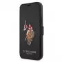 U.S. POLO ASSN. Polo Embroidery Collection Book Case voor iPhone 12/12 Pro 6,1 inch zwart