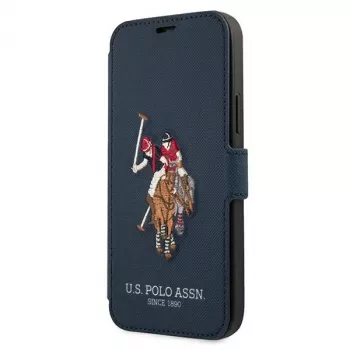 U.S. POLO ASSN. USFLBKP12MPUGFLNV book case voor iPhone 12/12 Pro 6,1 inch navy Polo Embroidery Collection