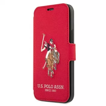 U.S. POLO ASSN. Polo Embroidery Collection book case voor iPhone 12/12 Pro 6,1 inch rood