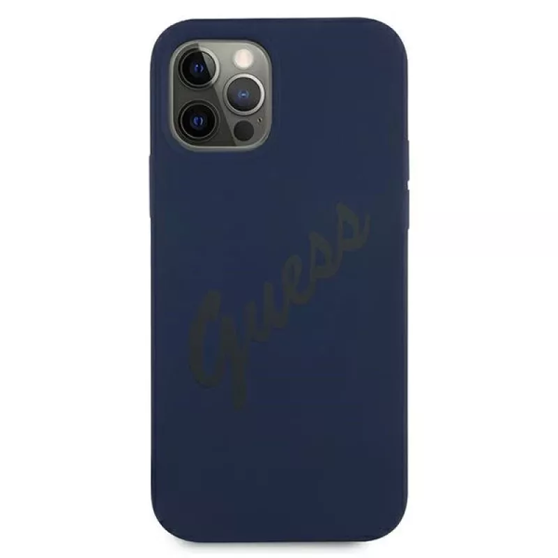Guess Script Vintage hard case voor Apple iPhone 12 / iPhone 12 Pro 6,1 inch blauw