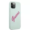 Guess Silicone Vintage hard case voor Apple iPhone 12 / 12 Pro 6,1 inch - blauw fuchsia