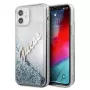 Guess Glitter Vintage Script hard case voor Apple iPhone 12 mini - blauw