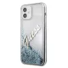 Guess Glitter Vintage Script hard case voor Apple iPhone 12 mini - blauw