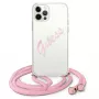 Guess Script Vintage hard case voor iPhone 12 / 12 Pro 6,1 inch - roze