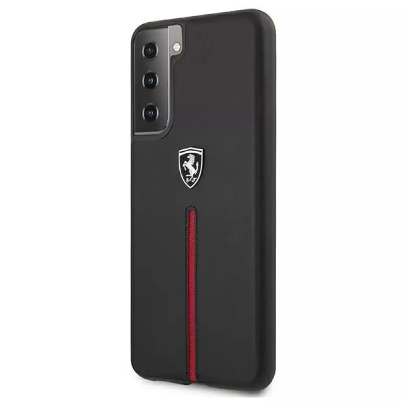 Ferrari FEOSIHCS21MBK S21+ G996 zwarte hardcase Off Track leer nylon streep