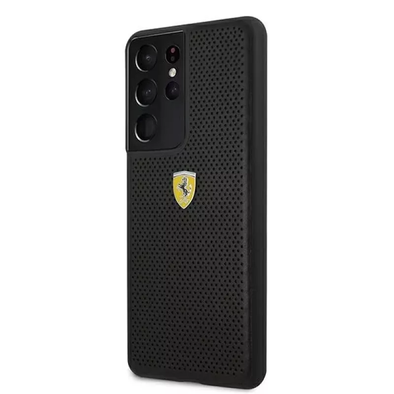 Ferrari FESPEHCS21LBK S21 Ultra G996 zwarte hardcase On Track Perforated