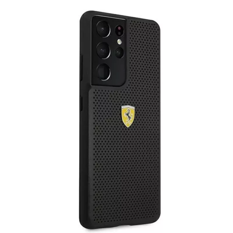 Ferrari FESPEHCS21LBK S21 Ultra G996 zwarte hardcase On Track Perforated