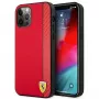 Ferrari FESAXHCP12LRE iPhone 12 Pro Max 6,7 inch rode hardcase On Track Carbon Streep