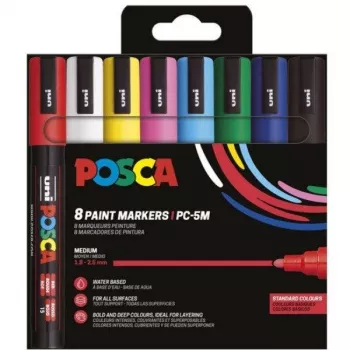 POSCA Uni-Ball Marker UNI PC-5M 8-delige Set Basic (182558)