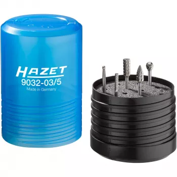 HAZET 9032-03/5 hardmetaal-freesassortiment 3 mm schacht 5-delig