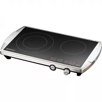 Rommelsbacher CERAN CT 3400/E dubbele kookplaat, roestvrij staal/zwart, 3400 W