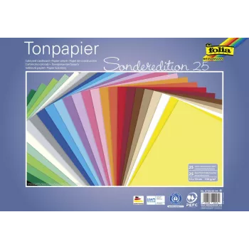 Folia Special Edition tonpapier 25 verschillende kleuren 130 g/m² 25 vel A4