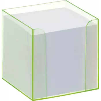 Folia 9907/4 notitiebox met fluorescerend groene rand en papierblokje