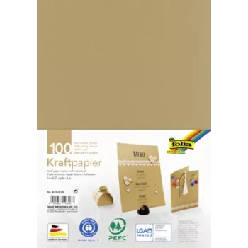 Folia kraftpapier bruin 120 g/m² 100 vel A4