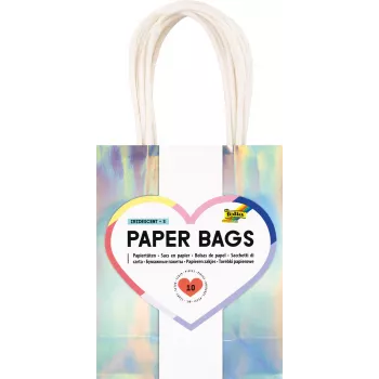 Folia iriserend papier cadeautasjes klein glanzend 10-pack