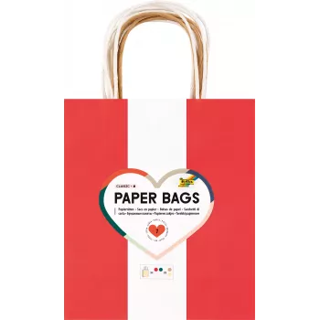 Folia 7 Papieren Tassen CLASSIC M Rood Naturel Groen Crème Metallic Goud 18,0 x 21 cm