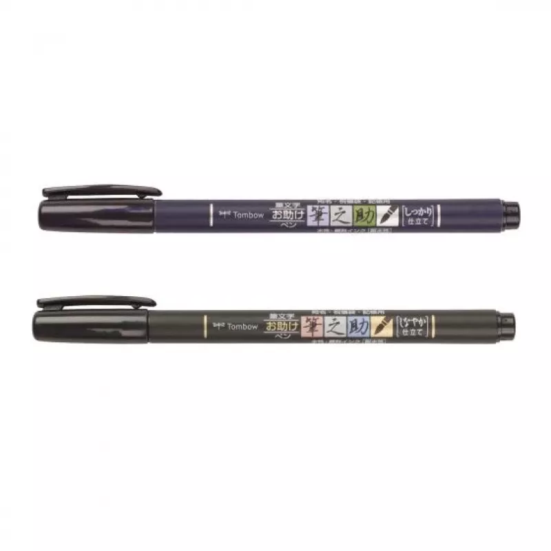Tombow WS-BHS-2P Dual Brush Pen set - zwart - 2 stuks - blisterverpakking