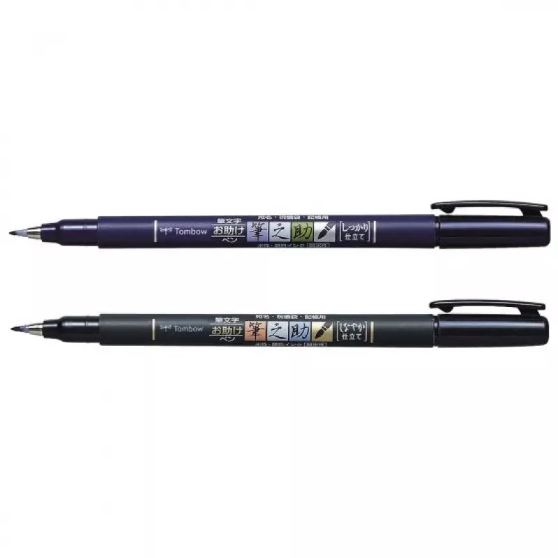 Tombow WS-BHS-2P Dual Brush Pen set - zwart - 2 stuks - blisterverpakking