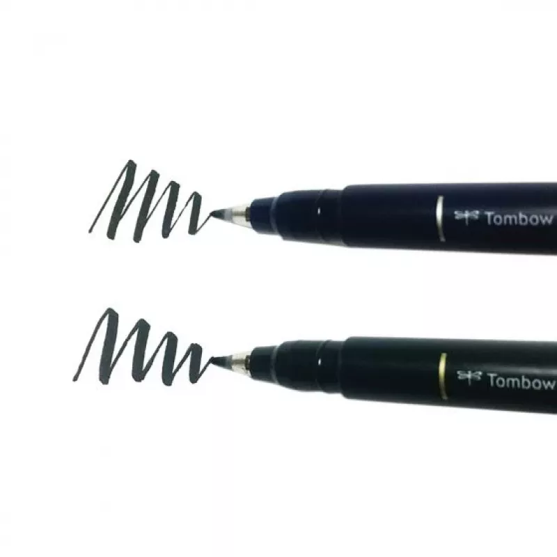 Tombow WS-BHS-2P Dual Brush Pen set - zwart - 2 stuks - blisterverpakking