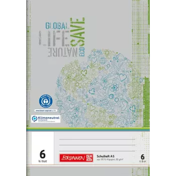Brunnen schrift recycling Lineatur 6 blanco zonder rand A4