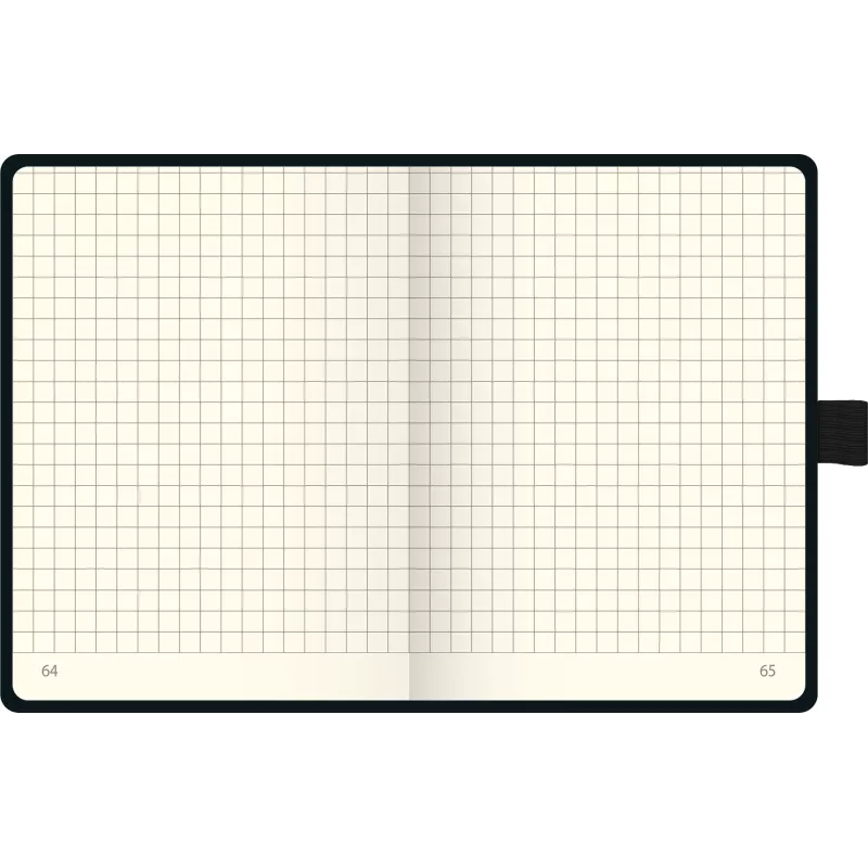 BRUNNEN KOMPAGNON notitieboek A6 geruit zwart 96 blad garenbinding