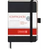 BRUNNEN KOMPAGNON notitieboek A6 geruit zwart 96 blad garenbinding