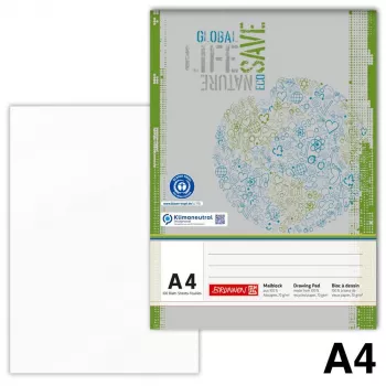 BRUNNEN tekenblok recycling DIN A4 100 blad