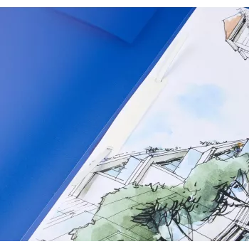 BRUNNEN FACT! rapportmap PP transparant blauw DIN A4 metaalklem 150 blad
