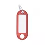 WEDO sleutelring met etiket, diameter: 18 mm, rood plastic, met wit beschrijfbaar verwisselbaar inzetstuk (262 101802)