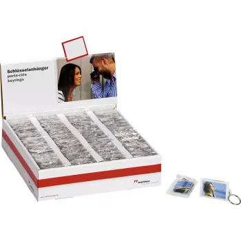 WALTHER MR-192 acryl fotosleutelhanger set - 100 stuks in displaydoos - transparant