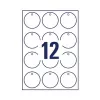 Avery Zweckform T3004-10 niet-hechtende ronde etiketten, polyester, wit, 60 mm, 120 etiketten