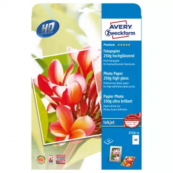 Avery Zweckform Premium Glossy fotopapier - glanzend - wit - A4 (210 x 297 mm) - 25 vellen