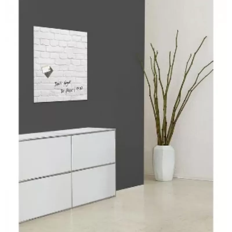 SIGEL GL164 magneetbord van glas 480 x 480 mm wit
