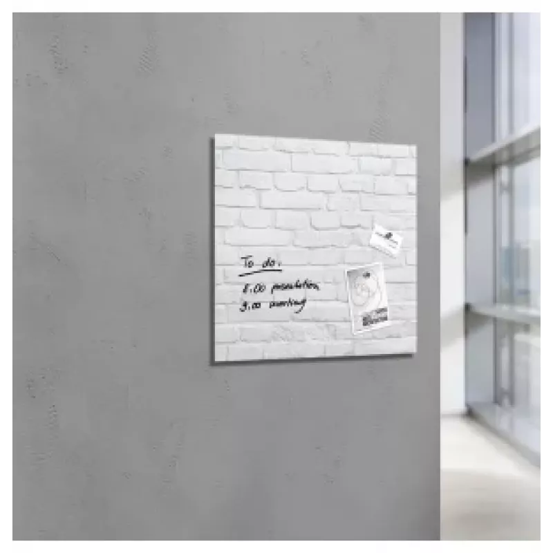 SIGEL GL164 magneetbord van glas 480 x 480 mm wit