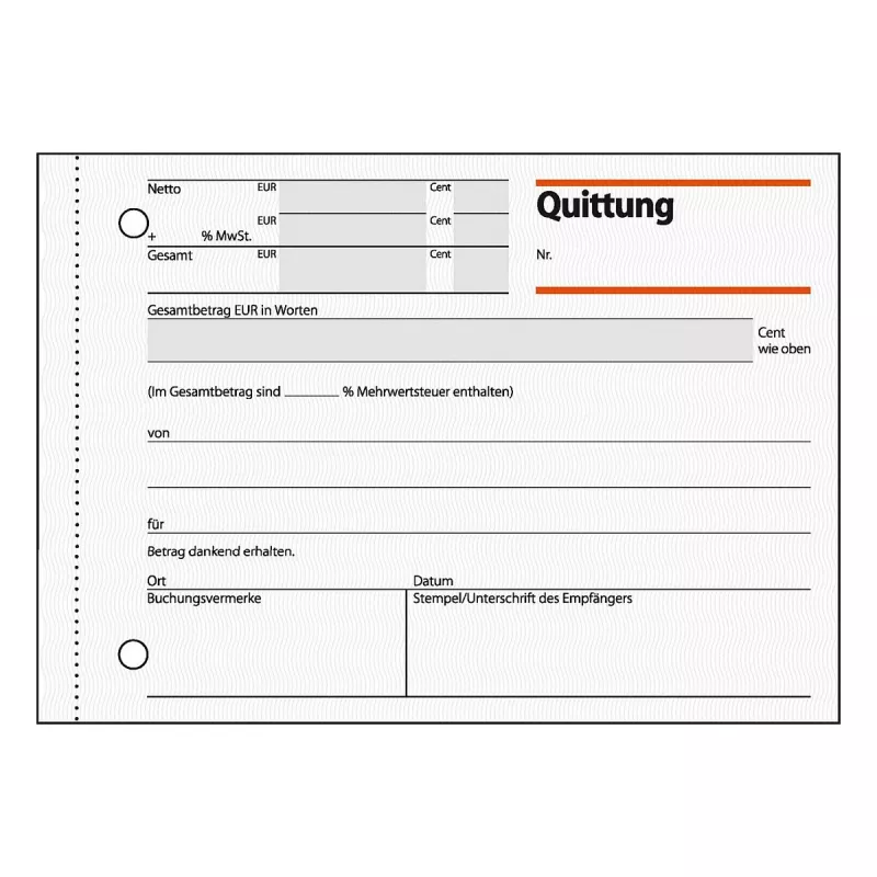 Sigel QU615 kwitantieboek, A6 liggend, 50 vellen, groen