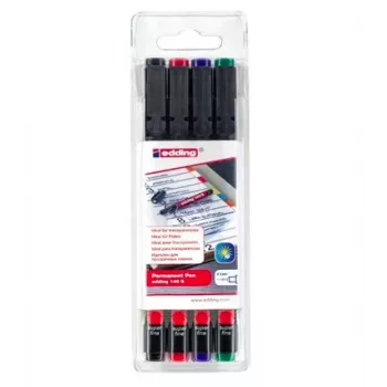 EDDING 140 S permanent marker fijne punt zwart blauw groen rood 4 stuks