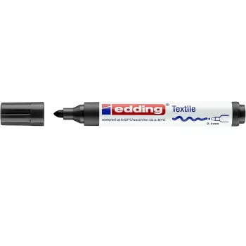 EDDING 4500 textielmarker zwart ronde punt 2-3 mm permanent dekkend waterbasis pigmentinkt 1 stuk