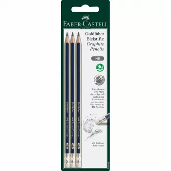 Faber-Castell Goldfaber G-Tip grafietpotlood HB 3-pack donkergroen (116896)