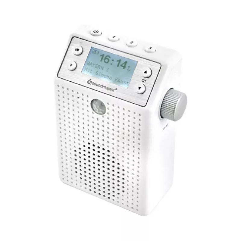 Soundmaster DAB60WE stopcontactradio DAB+, FM, Bluetooth, USB handsfreefunctie, spatwaterdicht, wit