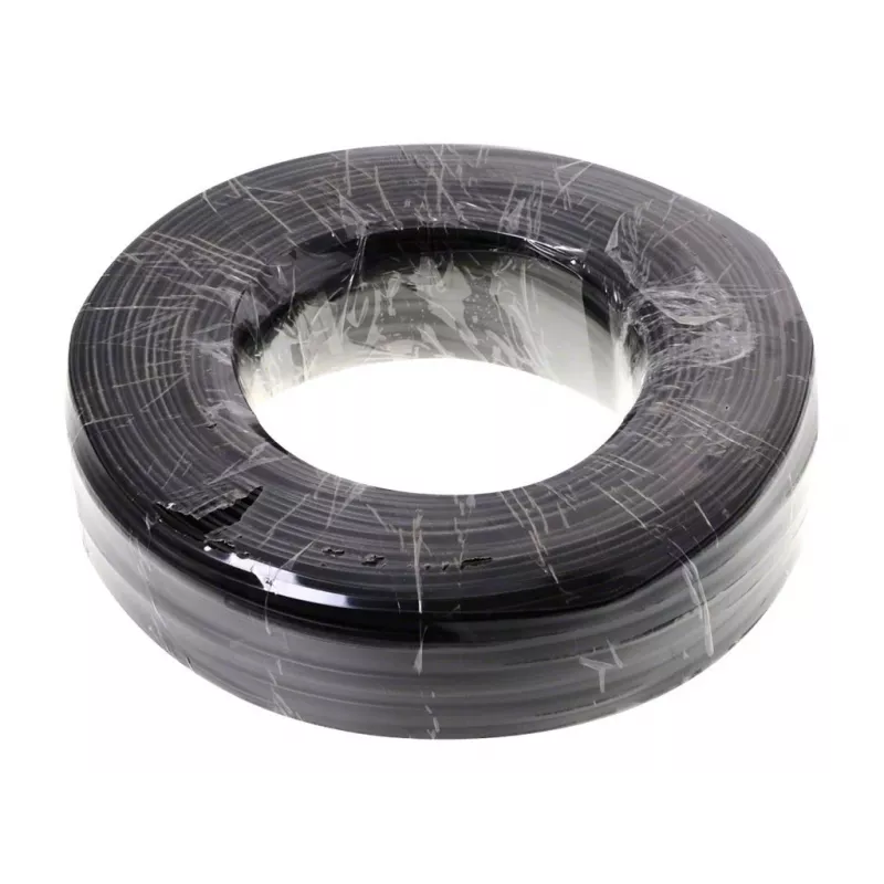 Helos telefoonkabel - 100 m - plat - zwart