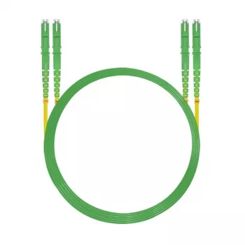 HELOS glasvezel patchkabel E2000® APC/E2000® APC (LSH) duplex 9/125µm OS2 geel 0,5 m