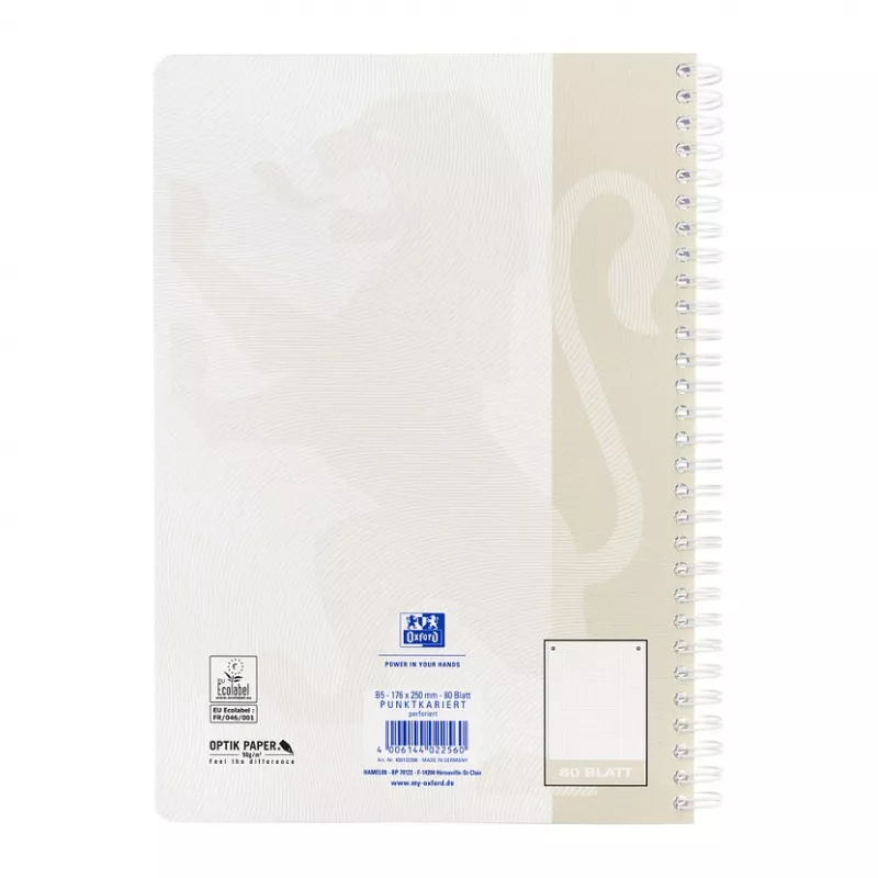 Oxford TOUCH notitieboek B5 stippenraster beige 80 vel 90 g/m²