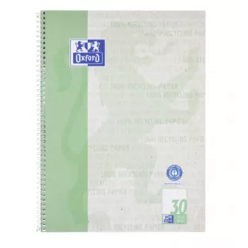 Oxford collegeblok A4+ 80 vel 90 g/m² geruit blauw 4-rings
