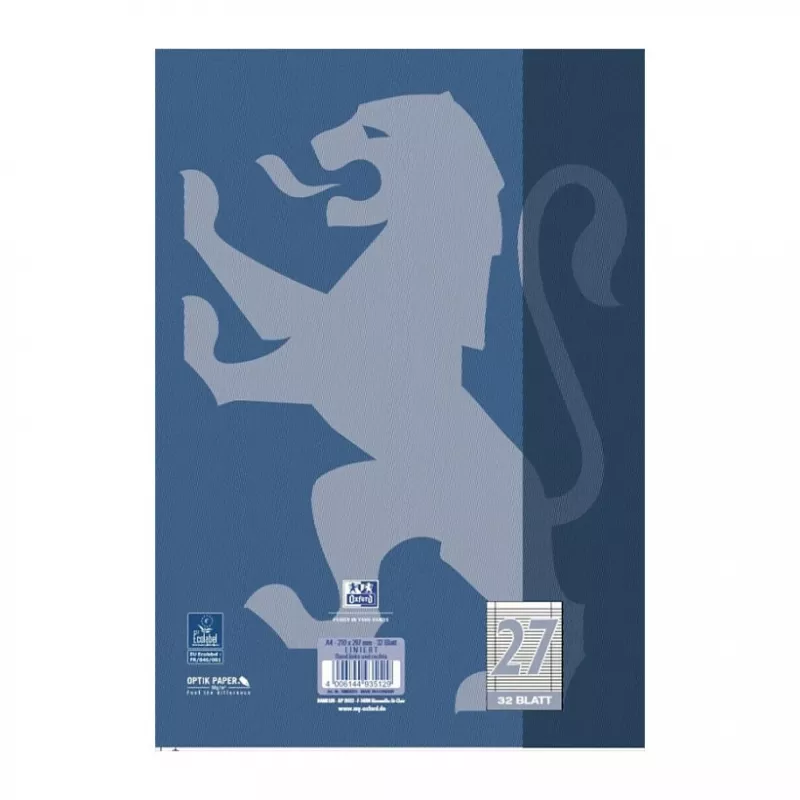 Oxford 100050331 notitieboek A4 90 g/m2 blauw