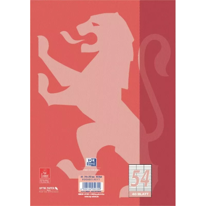 Oxford 100050337 notitieboek A4 90 g/m2 rood